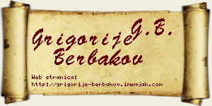 Grigorije Berbakov vizit kartica
